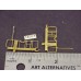 1450-8 -HO Caboose end railing assembly, ladders, brake stand, (no wheel) 1-1/8W x 1/2" to top of railing - Pkg. 2